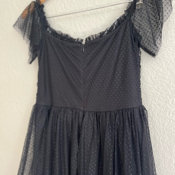 NWOT Regal Radiance Black Tulle Bustier Midi Dress - Picture 6 of 8